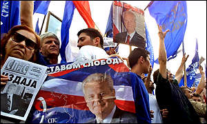 Демонстрация в поддержку Слободана Милошевича, Сербия, Белград