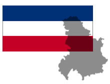 Флаг Сербии и контур Союзной Республики Югославии